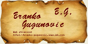 Branko Gugunović vizit kartica